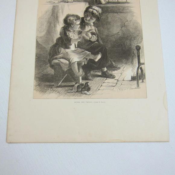 Antique 1873 Wood Engraving Print After the Frolic by John S. Davis, The Aldine - Picture 4 of 12